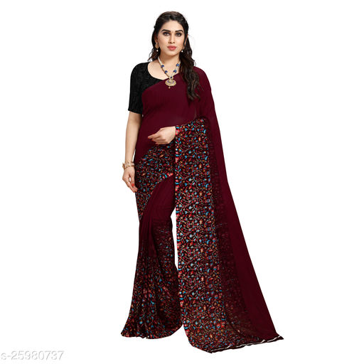 Trendy Georgette  Printed Saree