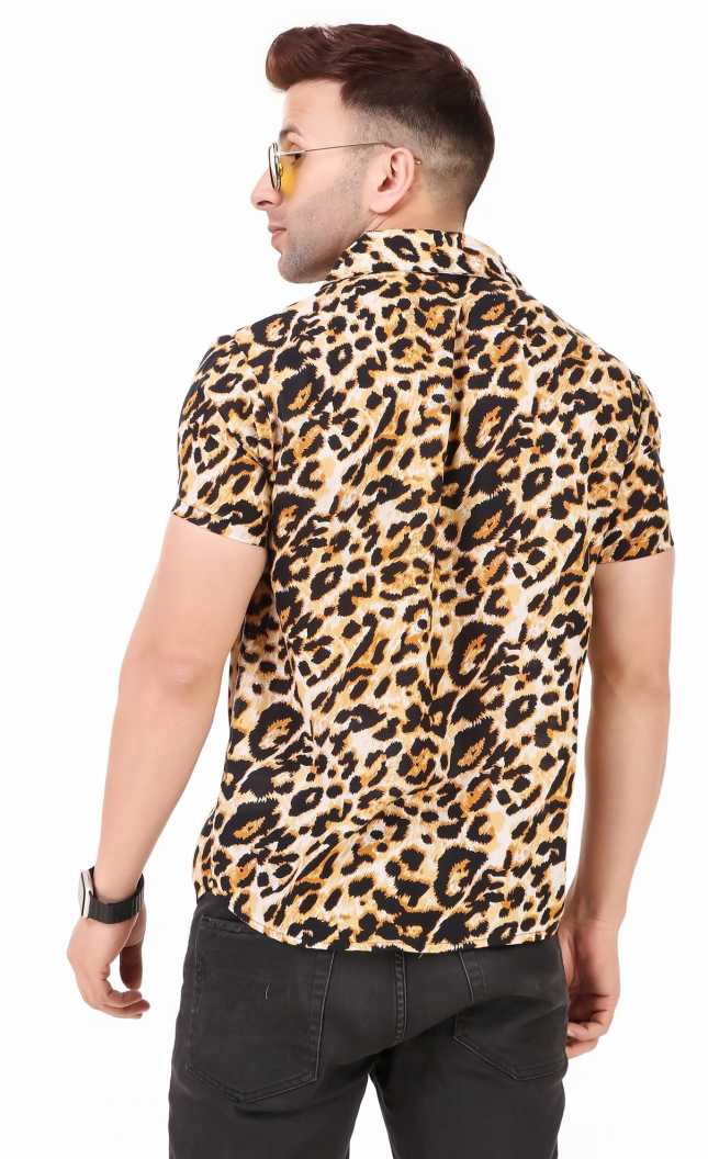 Plus91 Men Animal Print Casual Brown, Bl