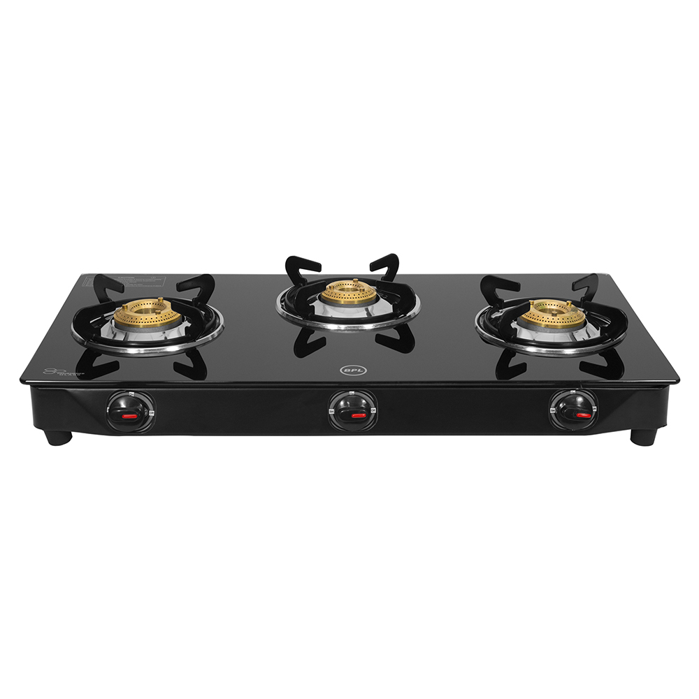 BPL Glass Top 3-Burner Gas Stove with To