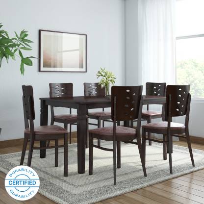 @Home by nilkamal Fern Solid Wood 6 Seat