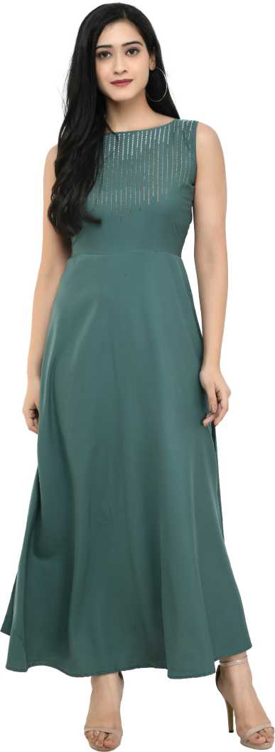 NOBEY Women Maxi Dark Green Dress - Buy 