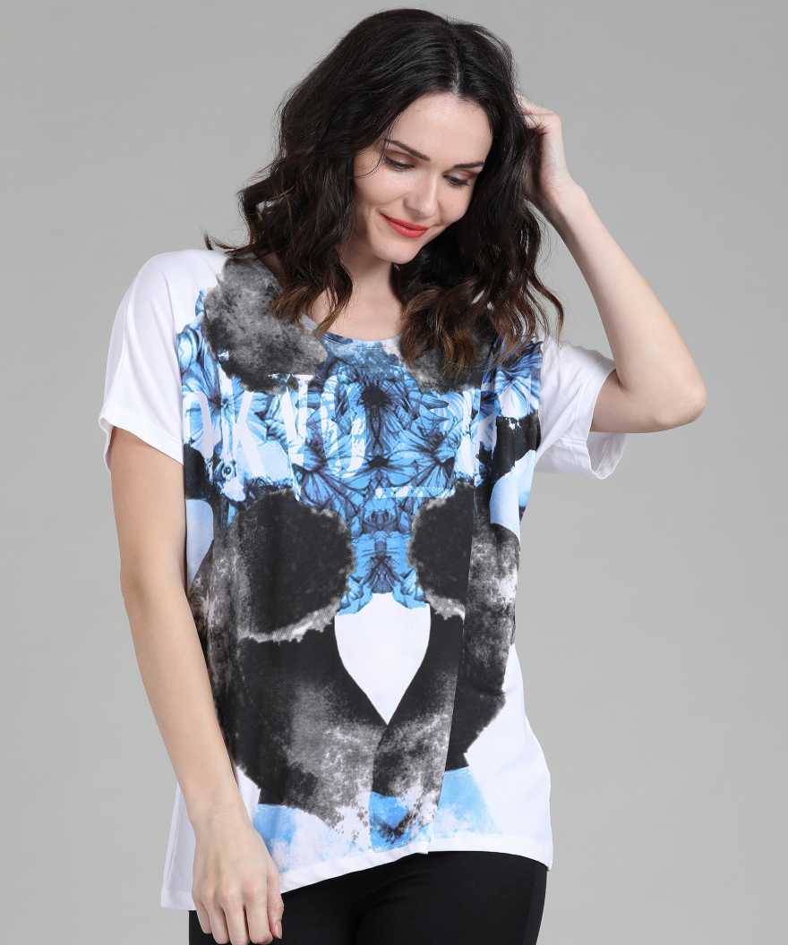 GAS Printed Women Round Neck Multicolor 