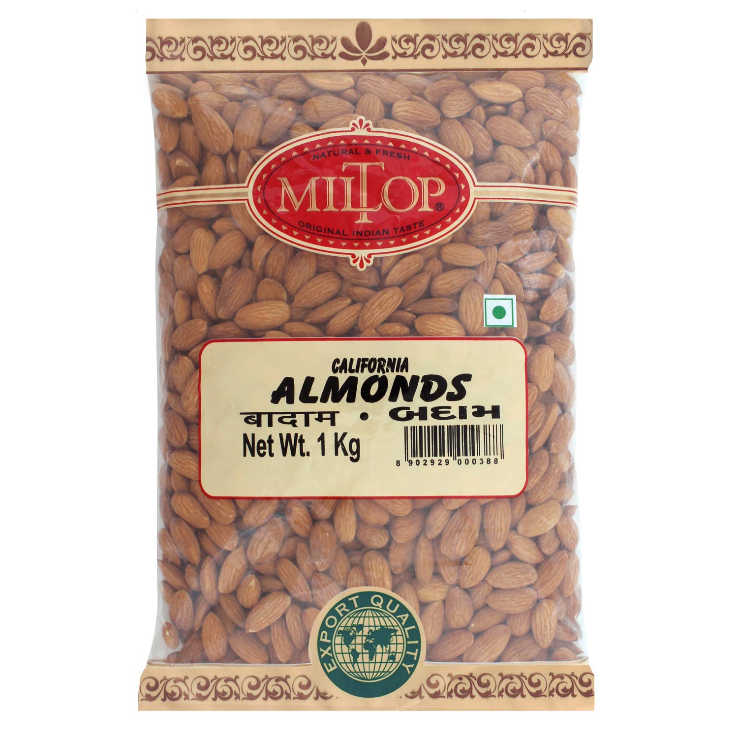 Miltop California Almonds, 1kg,Raw : Ama