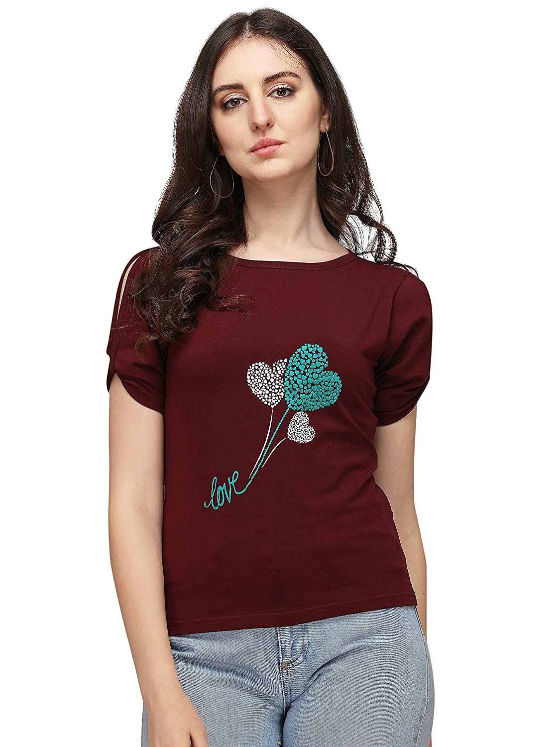 Buy DHRUVI TRENDZ Women T-Shirt at Amazo