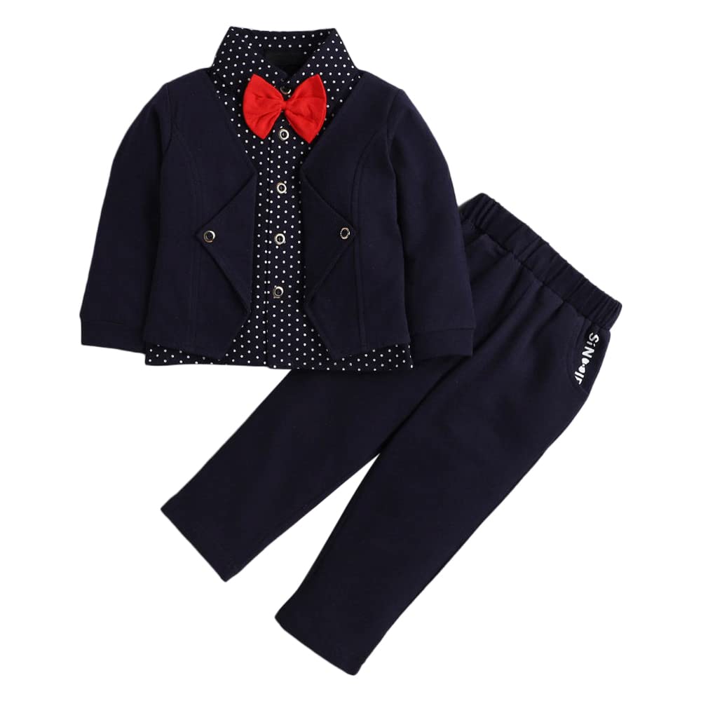 Buy Hopscotch Boys Navy Polka Dot Print 