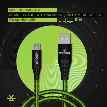 WROGN AMRBD1M01 2.4 A 1 m Micro USB Cabl