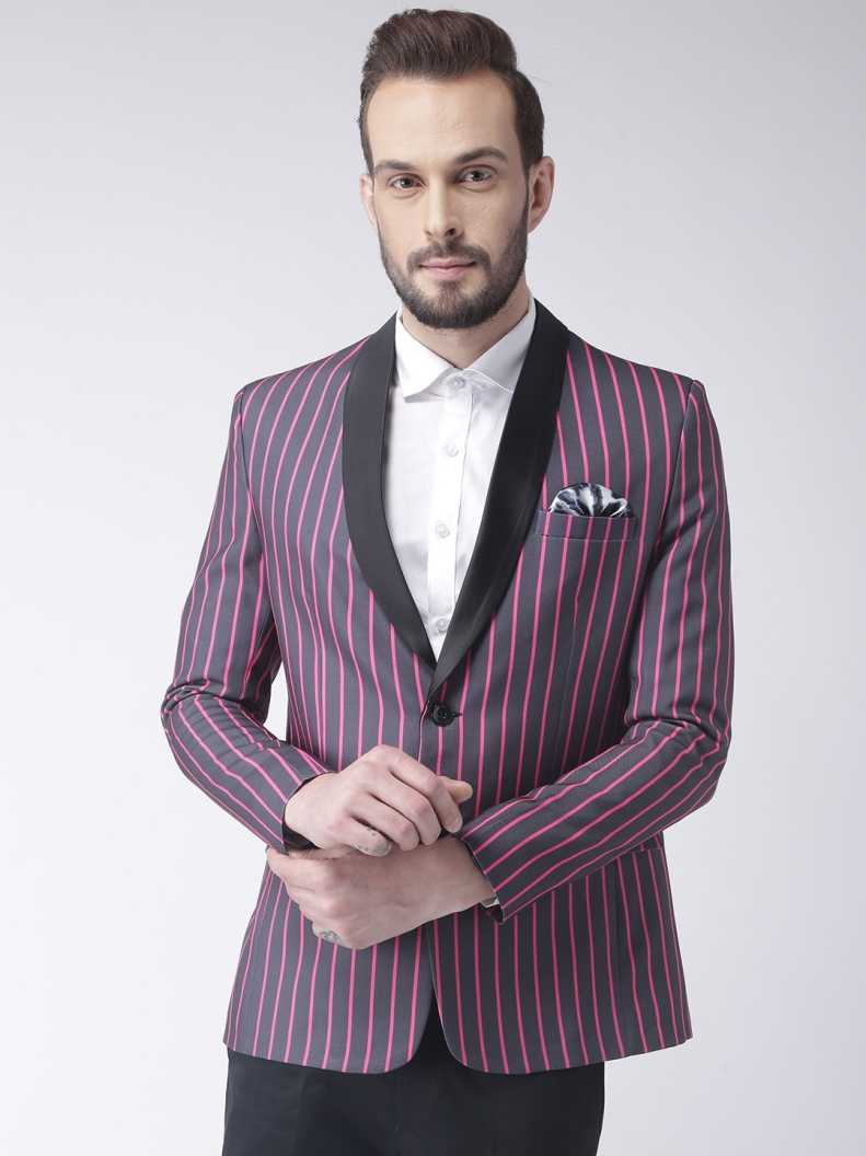 Hangup Striped Tuxedo Style Casual Men B