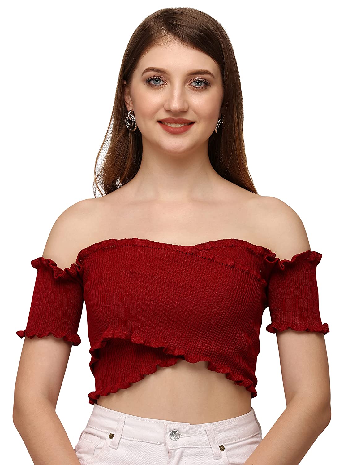 Buy HSR Women's Off Shoulder Crop Top Ca