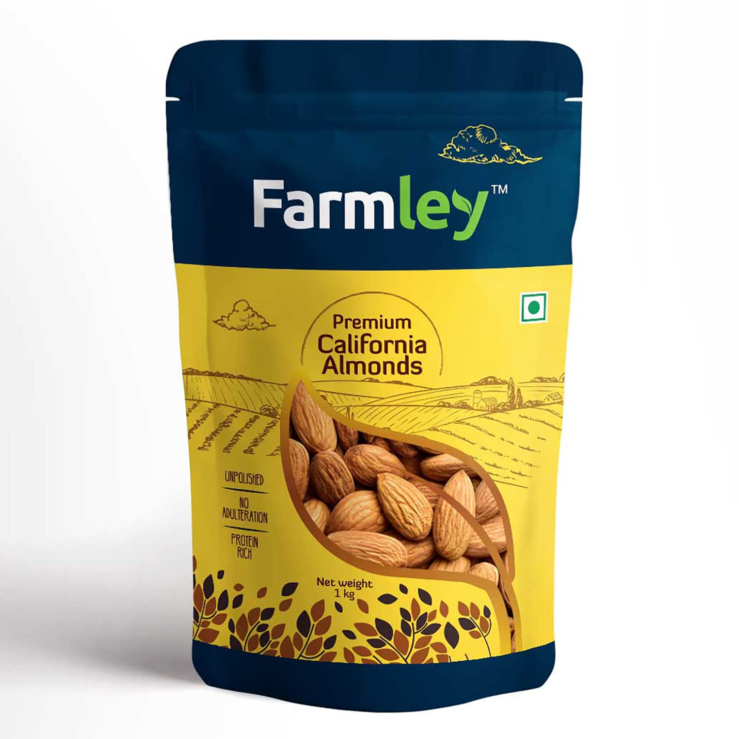 Farmley Premium California Almonds, 1 kg