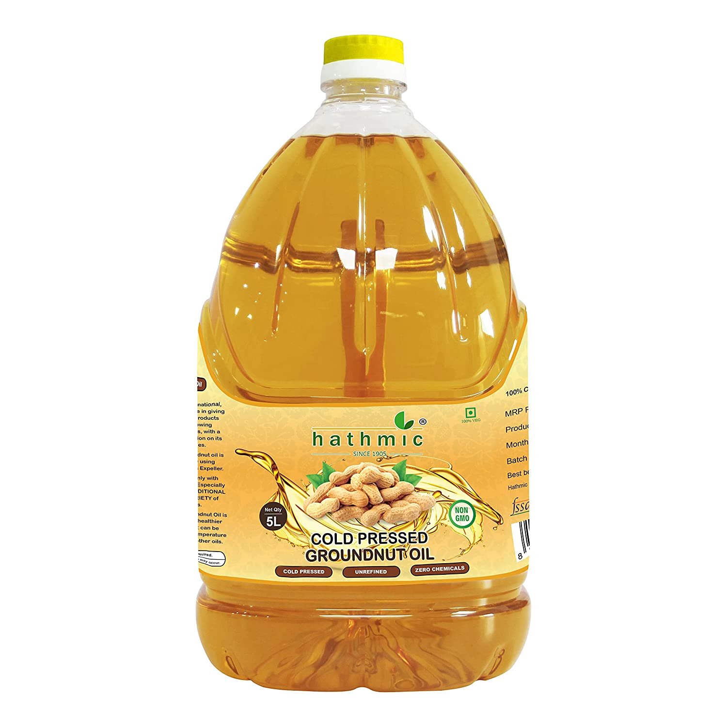 Hathmic Cold Pressed Groundnut Oil, 5L H