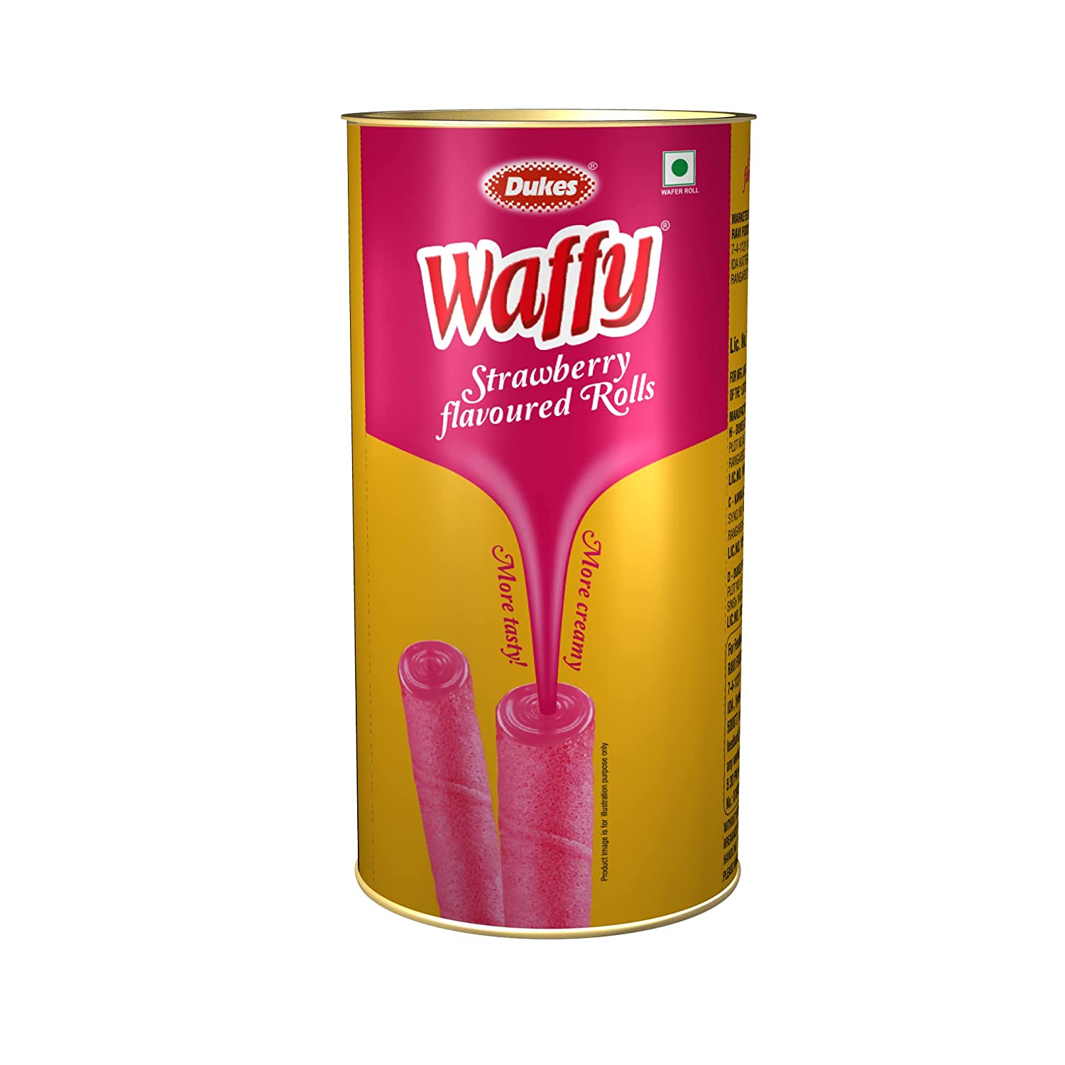 Dukes Waffy Rolls Tin- Strawberry, 300 g