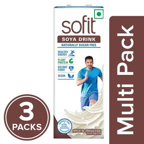 Buy Sofit Soya Milk - Sugar Free 3x200 m