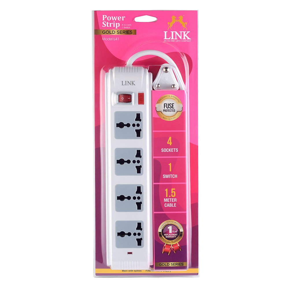 Link Gold Series 4+1 Socket Power Strip,