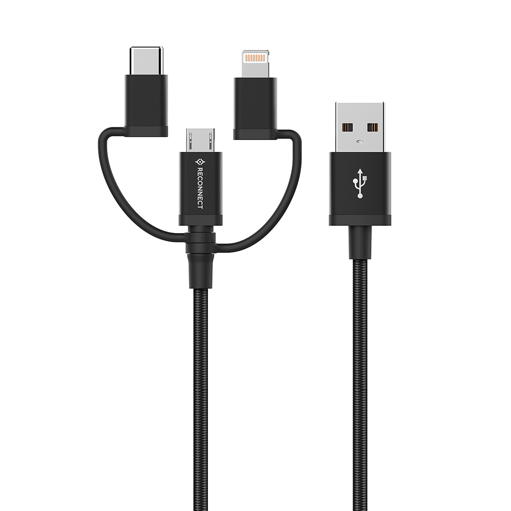 Reconnect RAACG1001 1 m 3-in-1 USB-A to 