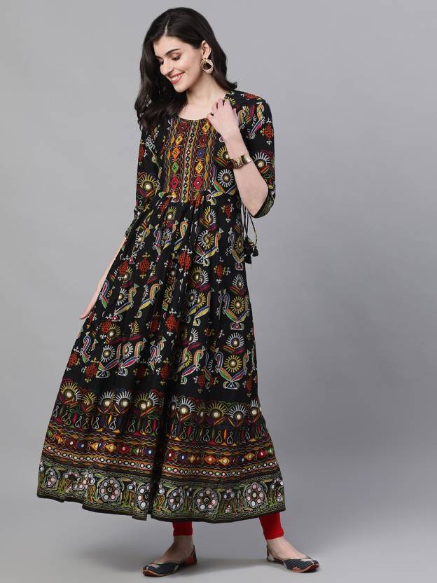 Ishin Women Printed Anarkali Kurta - Buy